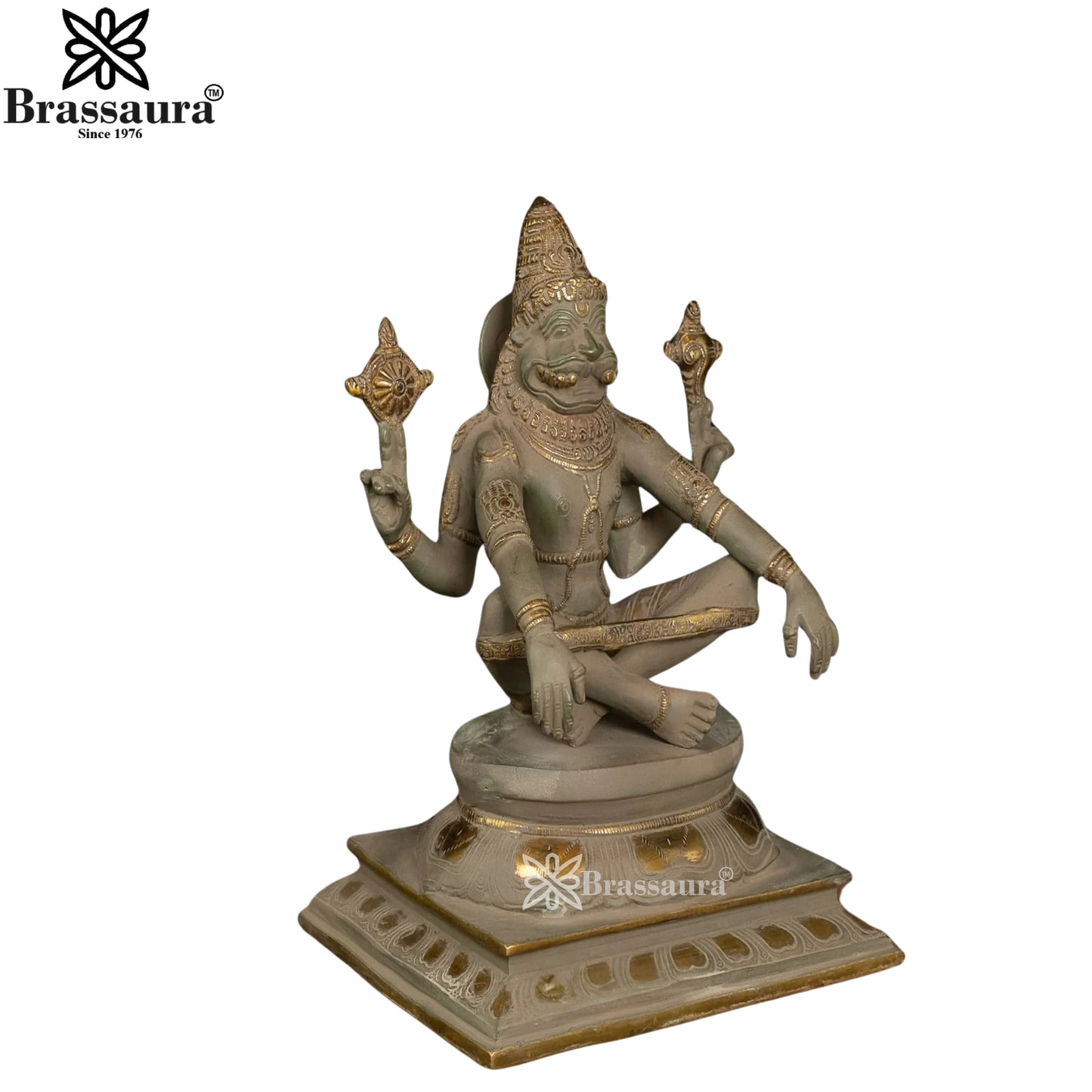 Brass Narasimha Statue Weight 6 Kg And Height 11 Inch