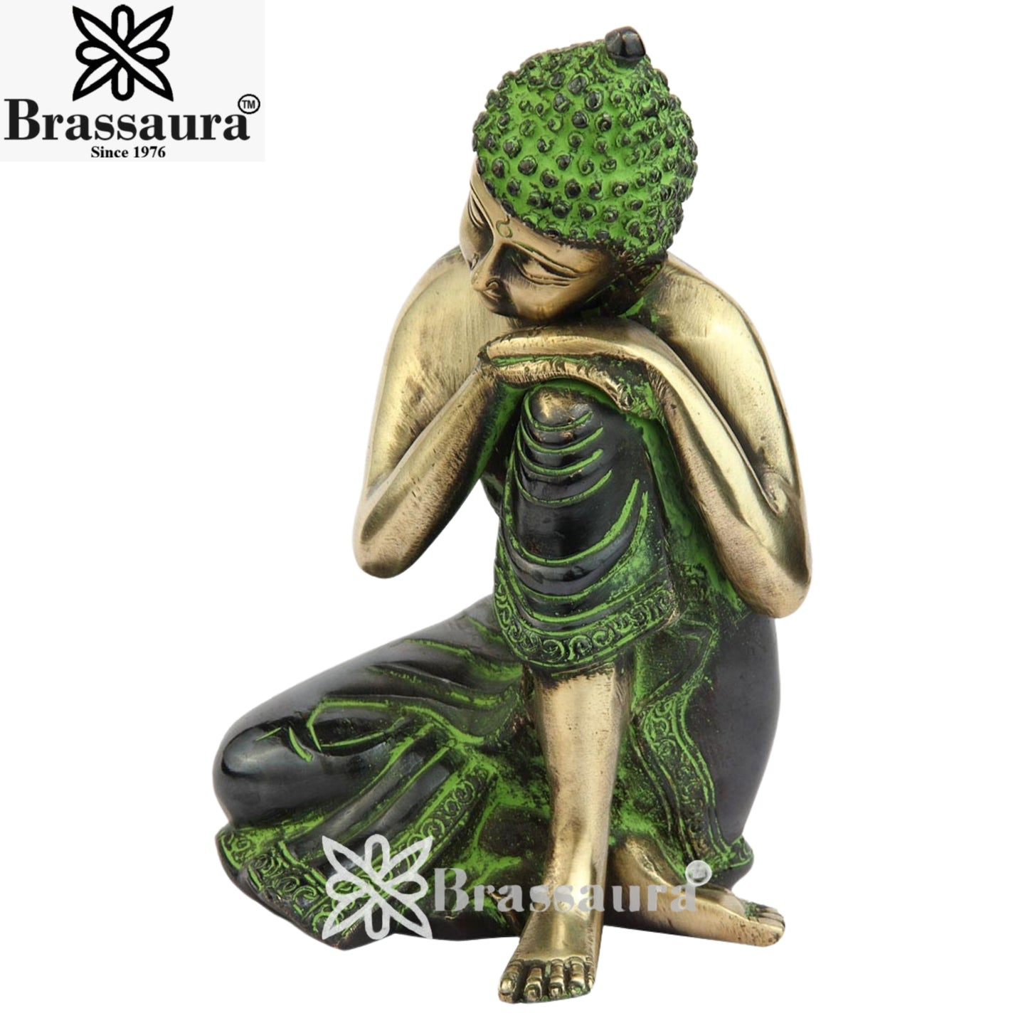 Brass Antique Buddha Weight 1.5 Kg & Height 7 Inch