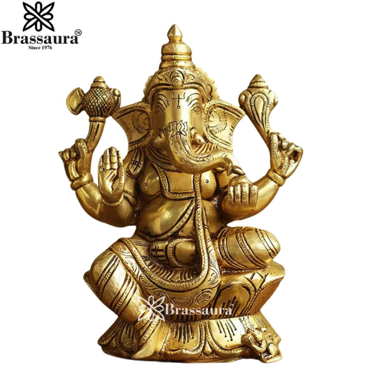 Brass Ganesha Statue Weight 2 Kg And Height 8 Inch