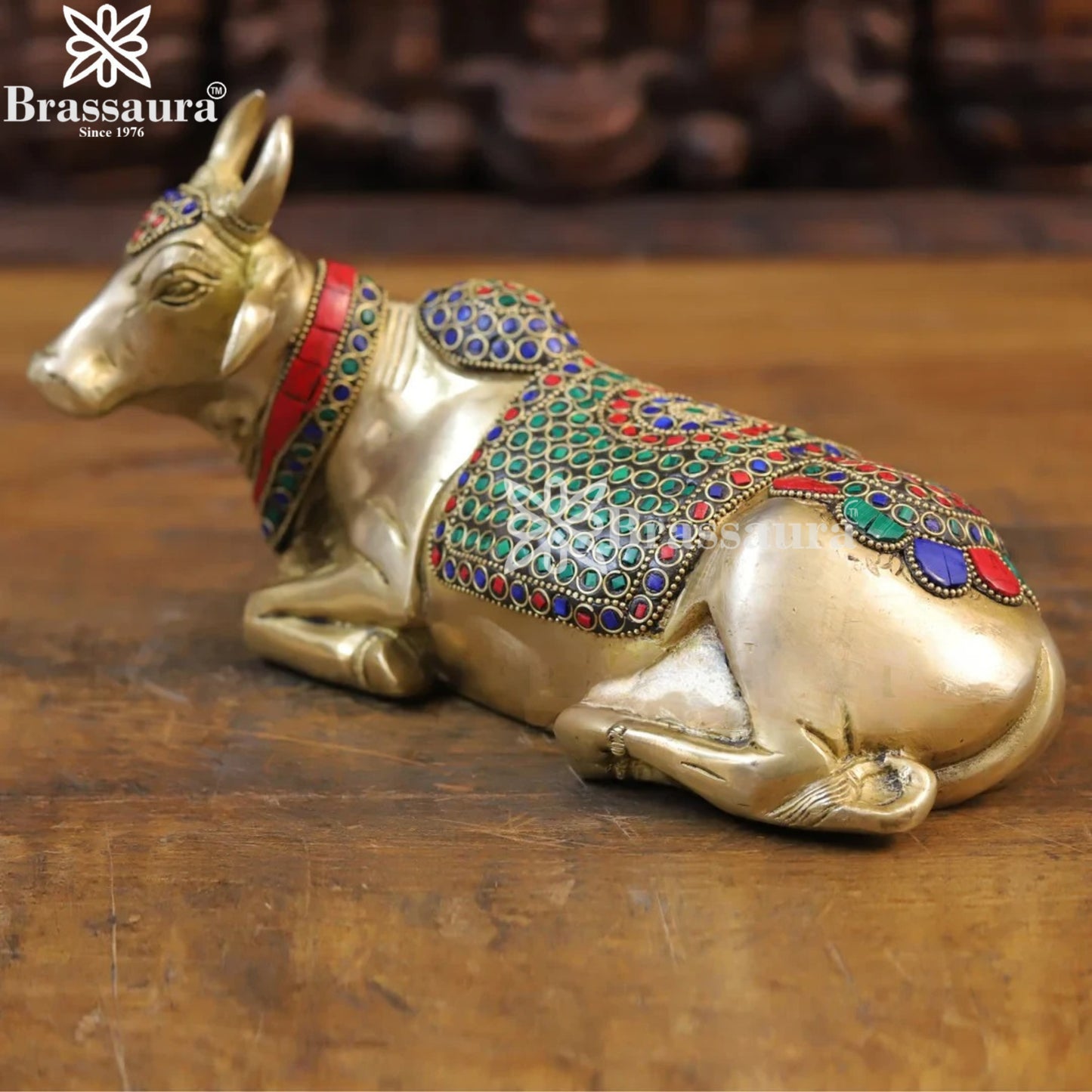 Brass Nandi For Home Décor And Gift Items Weight 2.68 kg Height 6 Inch