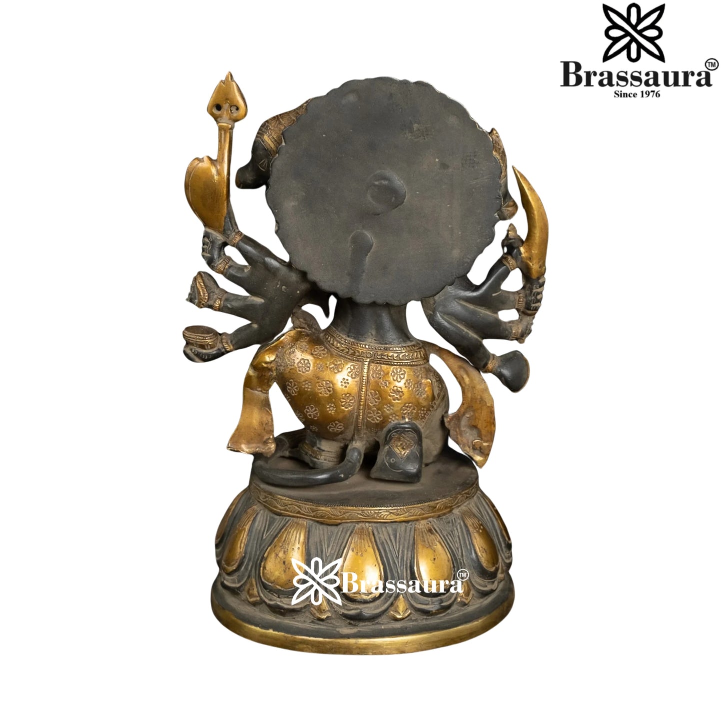 Brassaura™ Brass Panchmukhi Hanuman Statue, Height 13.5 Inches & Weight 8.2 Kgs | Classic Home & Temple Décor