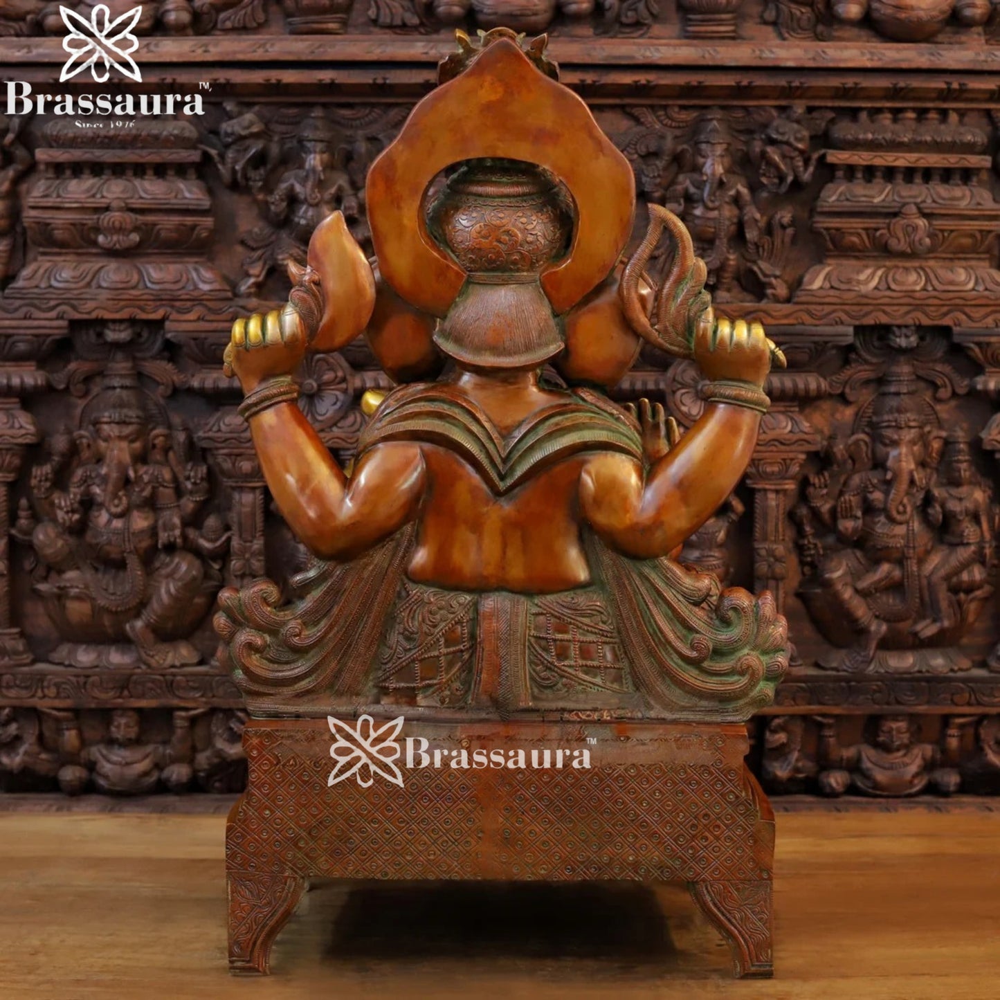 Brass Big Ganesha Weight 61 Kg & Height 34.5 Inch