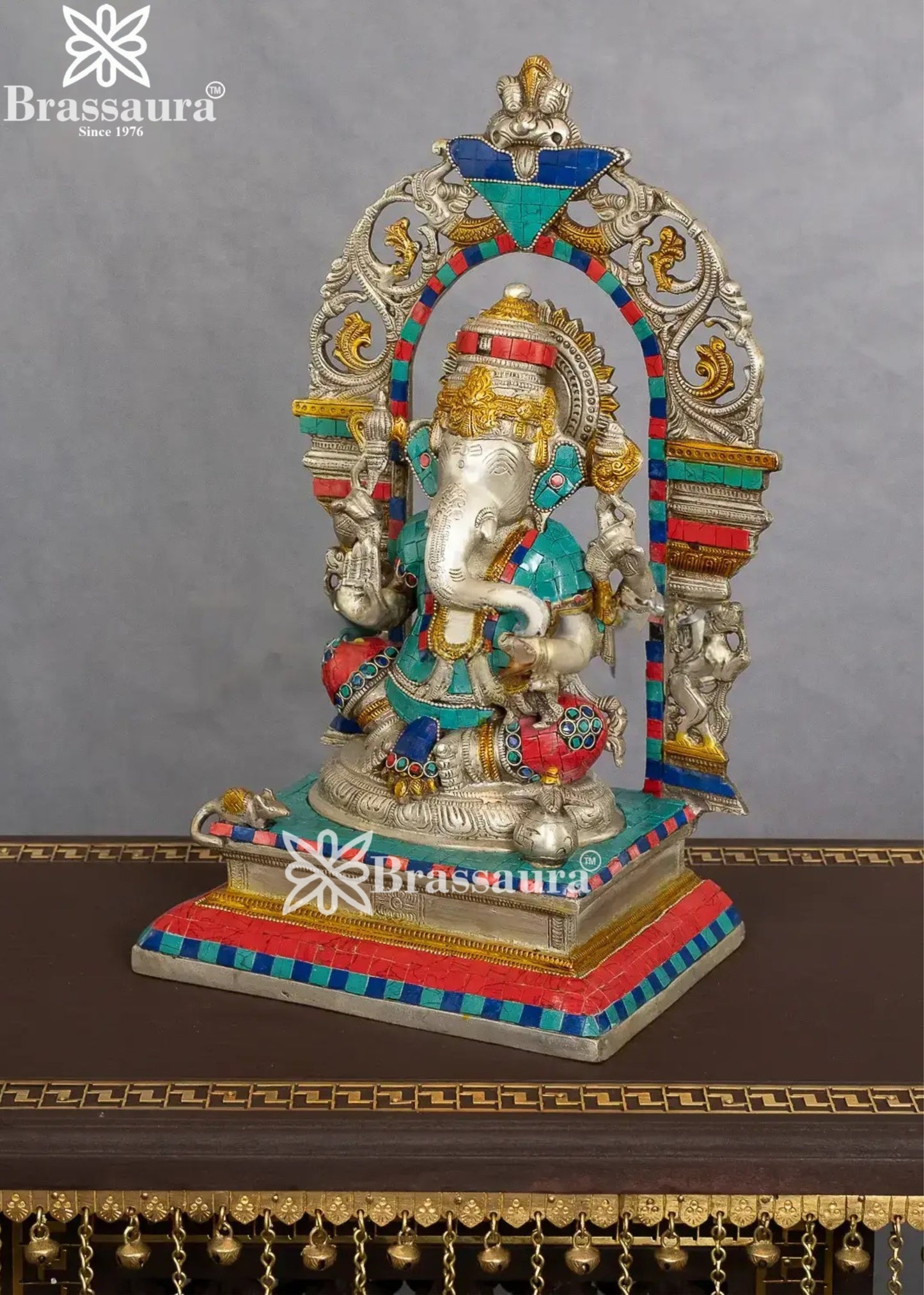 Brass Ganesha Statue Weight 9 Kg And Height 15 Inch
