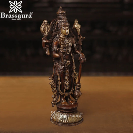 Brass Vishnu Statue Weight 3.38 Kg And Height 12.5 Inch
