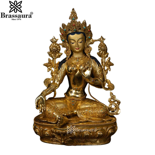 Copper Tara Statue Weight 3.6 Kg And Height 13 Inch