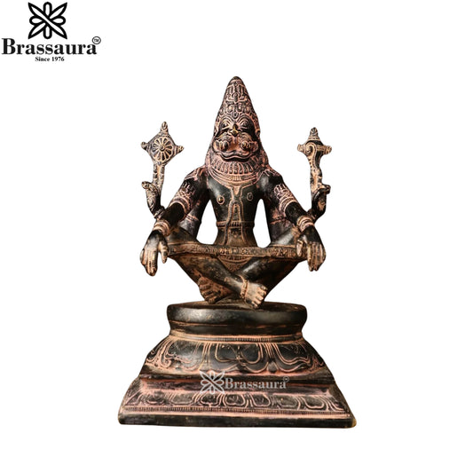 Brass Narshimha Statue For Home Decor And Gift Items Weight 6 Kg And Height 11 Inches