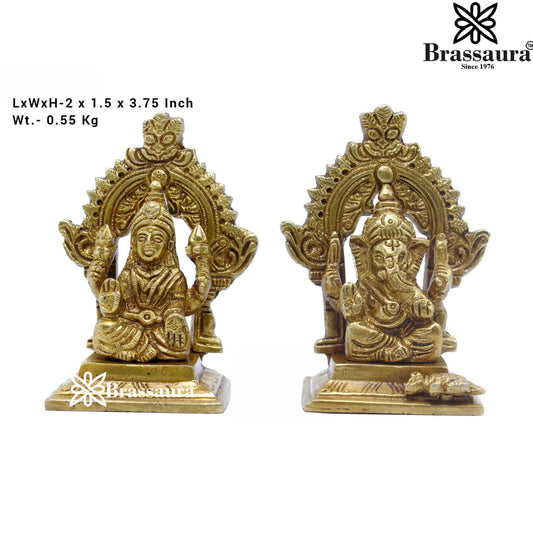Brass Classic Lakshmi Ganesh Weight 0.55 Kg & Height 3.75 Inch