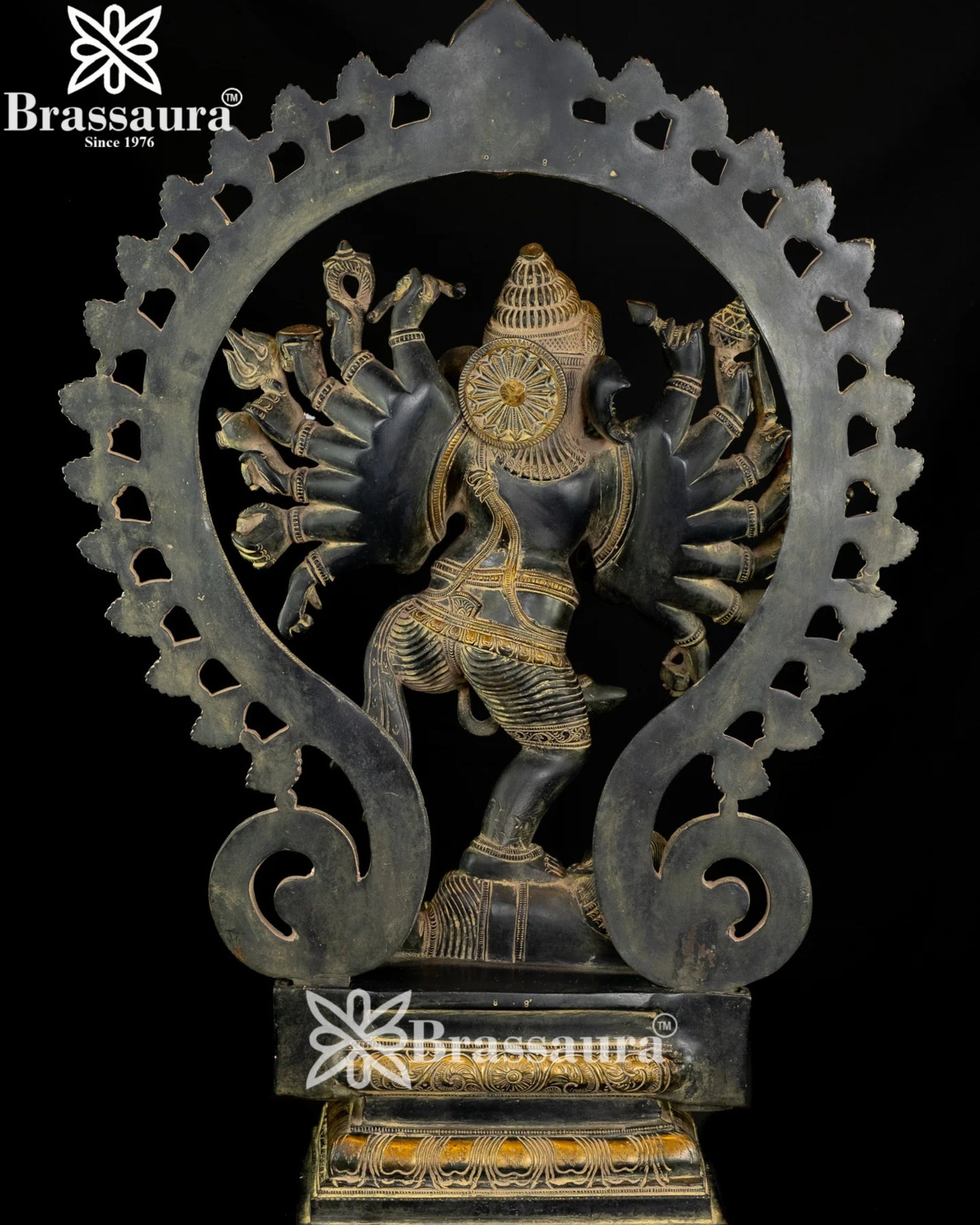 Brass Dancing Ganesha Statue Weight 22.4 Kg And Height 25.5 Inch