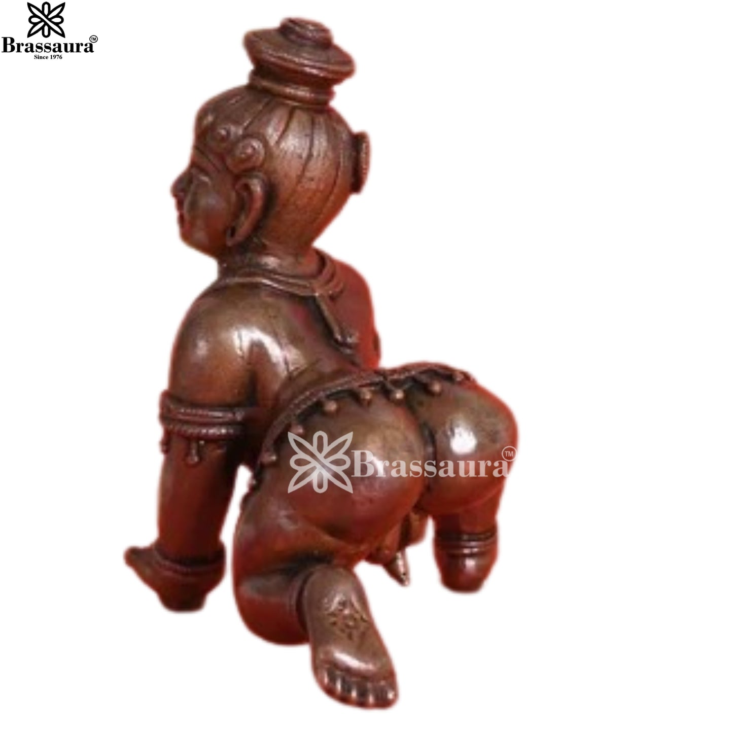Copper Bal Gopal Krishna Murti Weight .83 Kg And Height 4 Inch