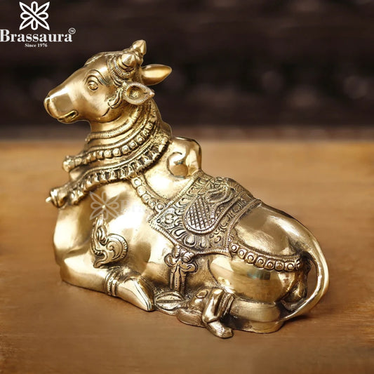 Brass Nandi Statue Weight 3.08 Kg And Height 10 Inch