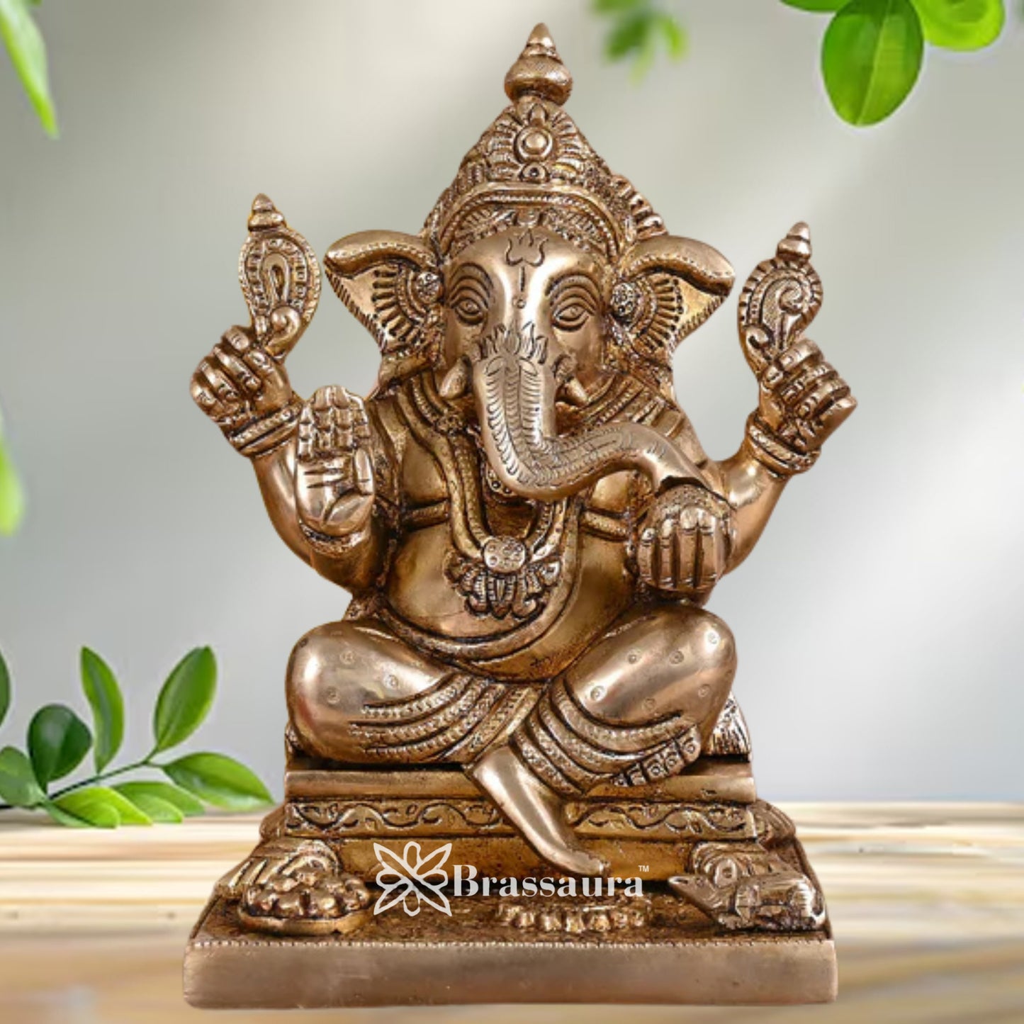 Brass Ganesha Statue Weight 4 Kg & Height 8 Inch
