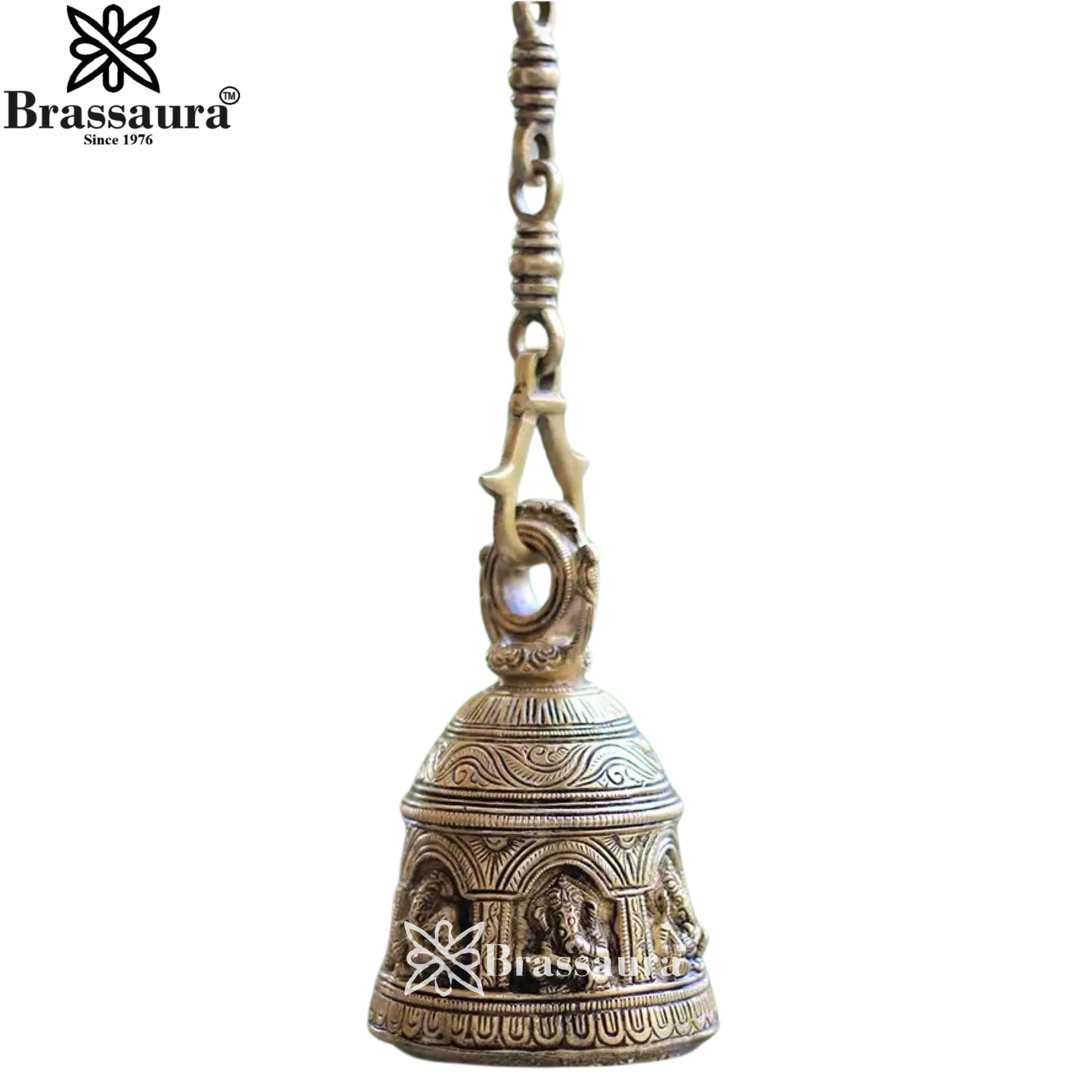 Brass Ganesha Bell Statue Weight 1.95 Kg And Height 26 Inch