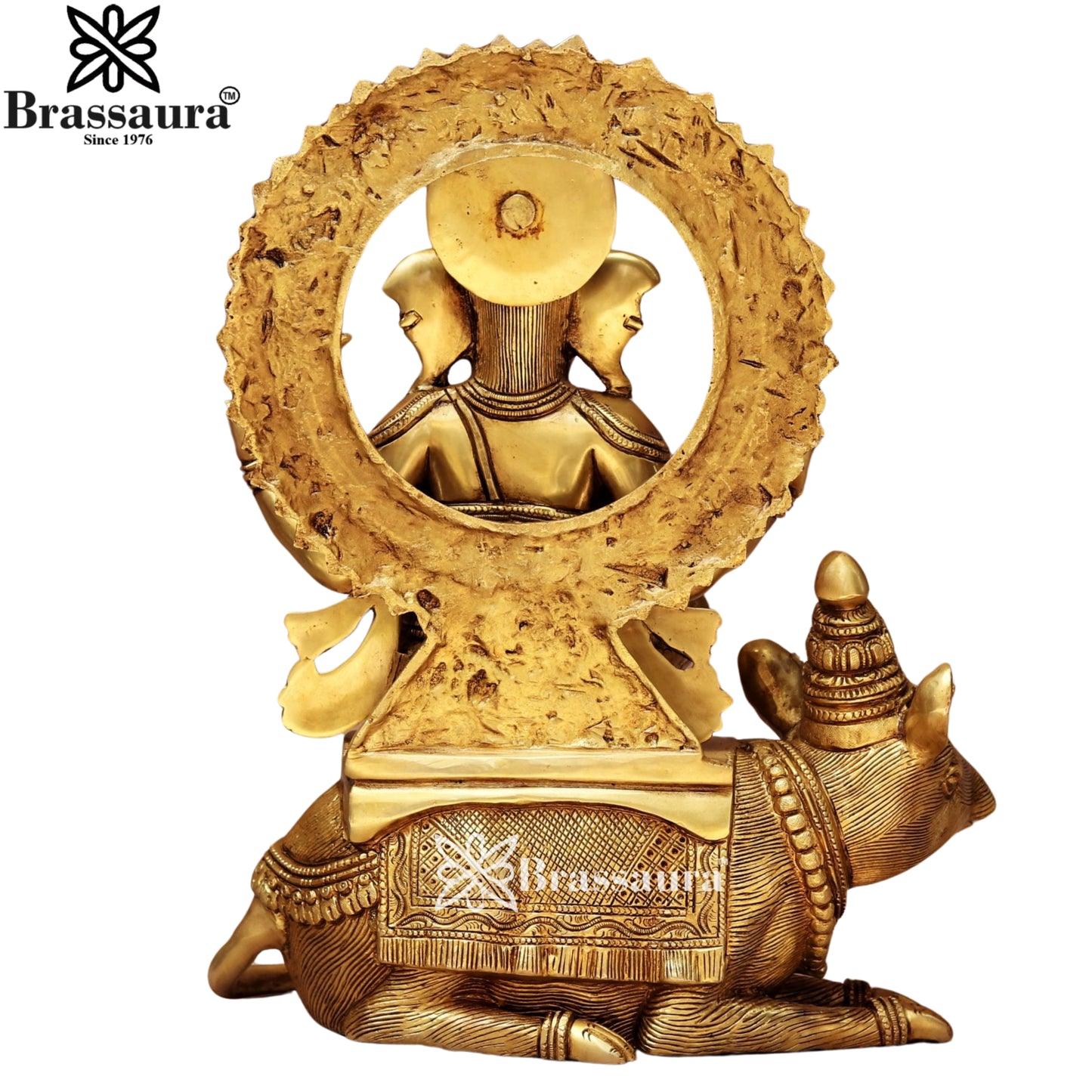 Brass Super fine Ganesha On Rat Statue Weight 14.2 Kg & Height 16 Inch