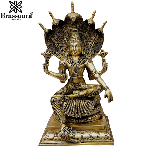 Brass Vishnu On Sheshnaag Statue Weight 11 Kg And Height 16 Inch