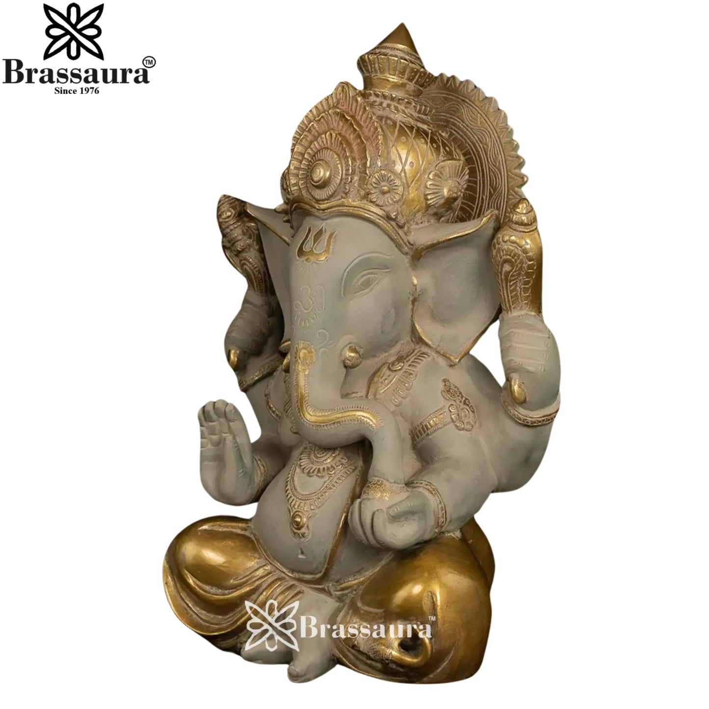 Brass Ganesha Weight 9.3 Kg & Height 12 Inch