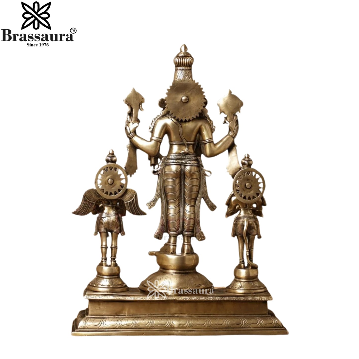 Brass Vishnu Garuda & Hanuman Statue Weight 25 Kg And Height 24.5 Inch