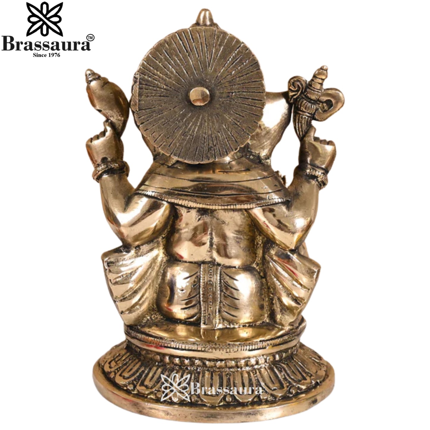 Brass Ganesha Statue Weight 1.74 Kg & Height 6 Inch