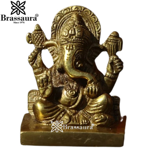 Brass Ganesha Statue Weight .43 Kg And Height 3 Inch