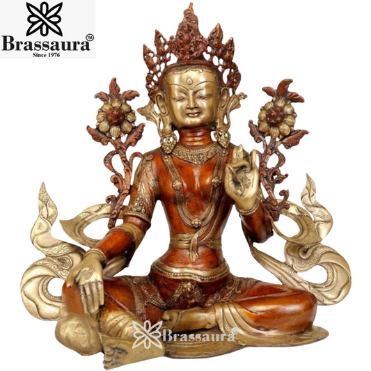 Brass Vintage Tara Weight 13 Kg & Height 18.5 Inch