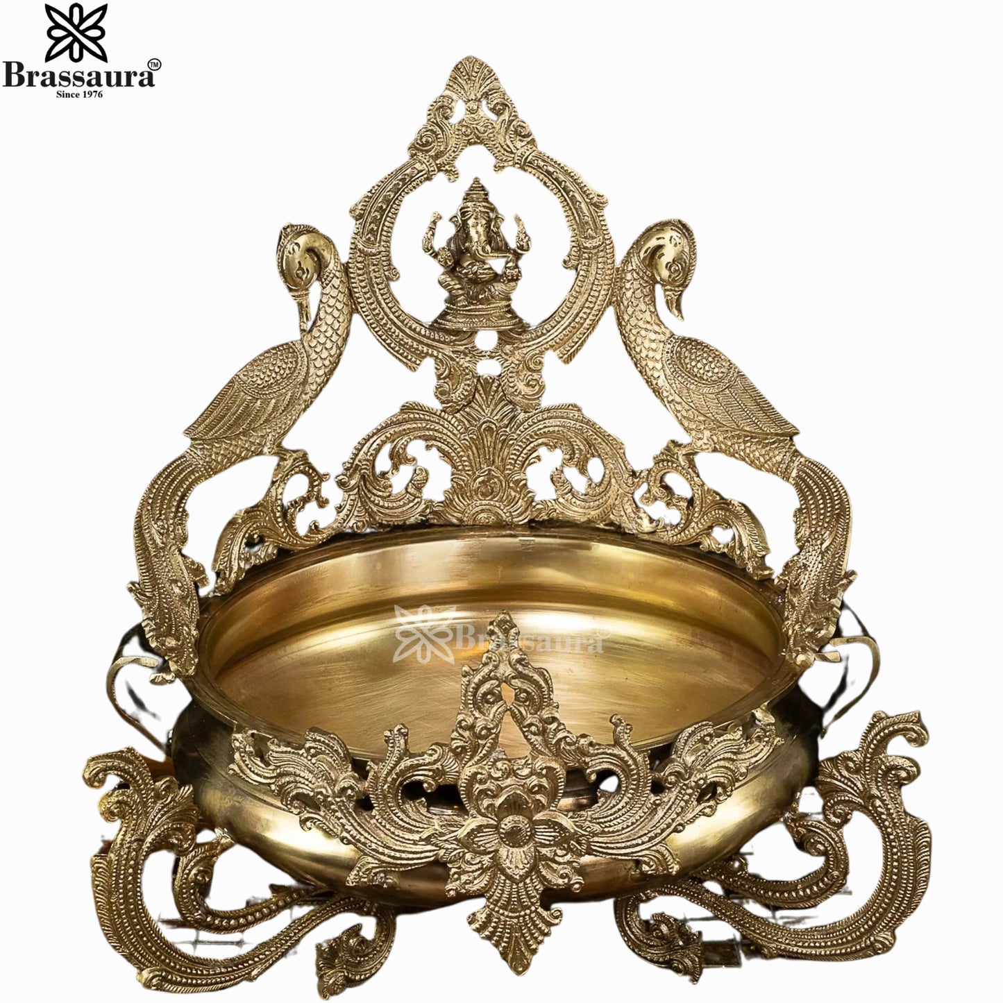Brass Ganesha Urli For Home Décor And Gift Items Weight 8.5 kg Height 15 Inch