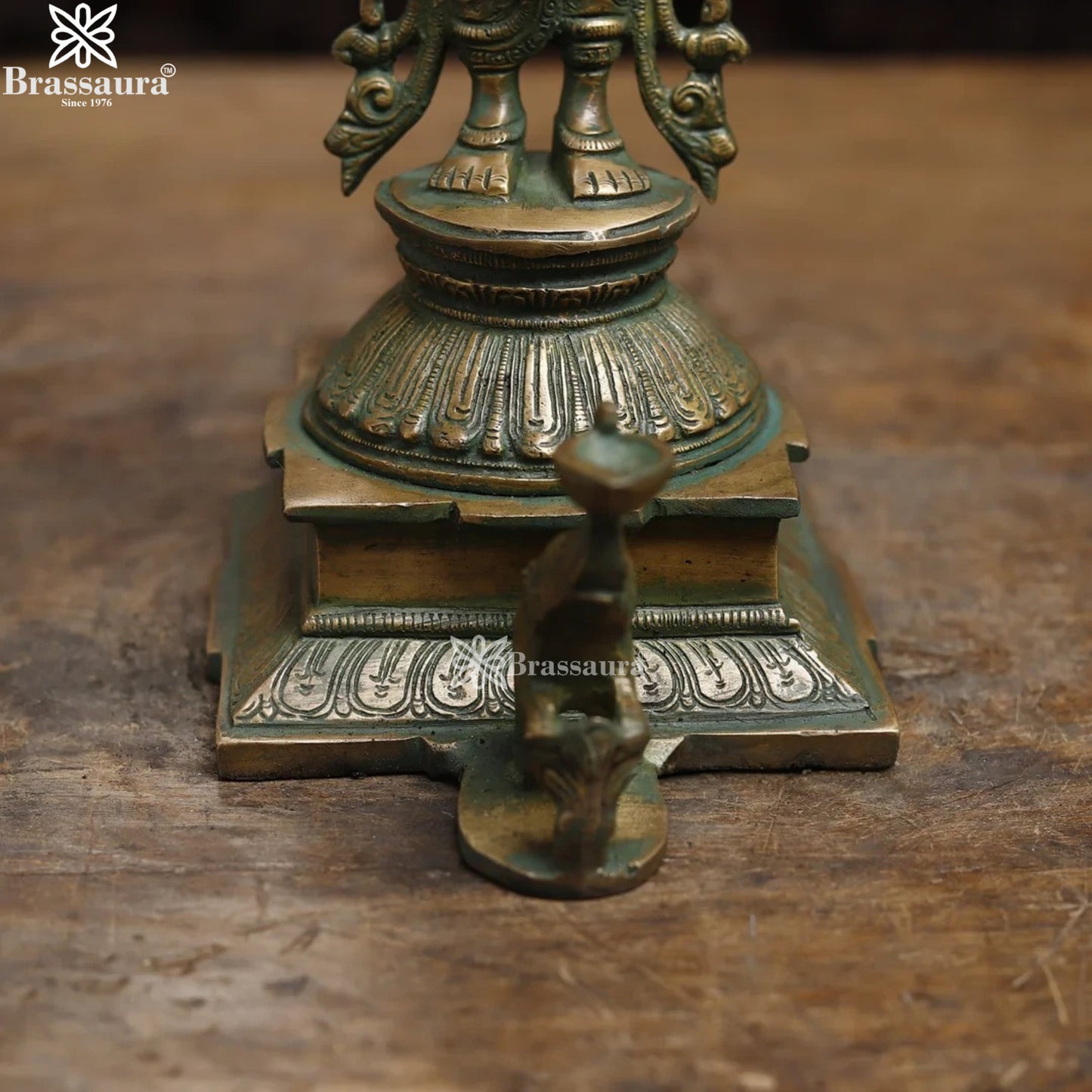 Brassaura™ Handcrafted Brass Laxmi Idol – Height 15 Inches & Weight 4.8 Kgs | Devotional Statue
