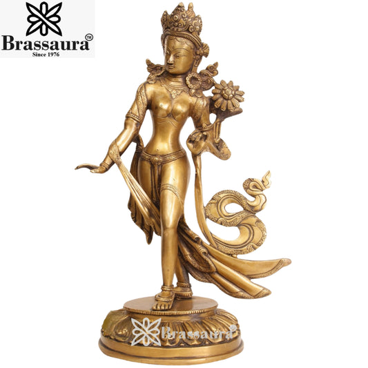 Brass Standing Tara Weight 4 Kg & Height 15 Inch