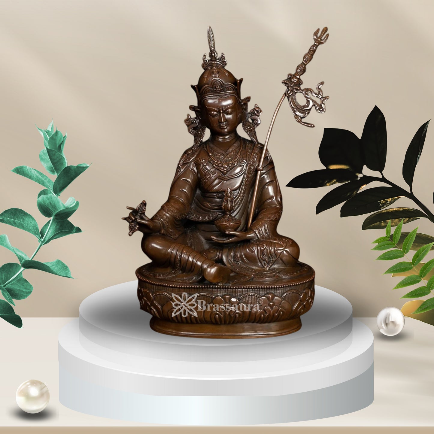 Nepali Copper Avlokiteshwara Statue Weight 9.8 Kg And Height 19.5 Inch