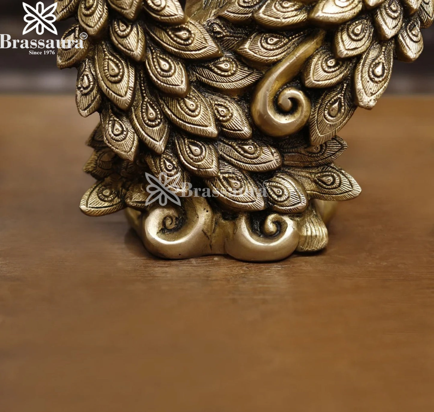 Brass Peacock Statue Weight 3.74 Kg And Height 12 Inch