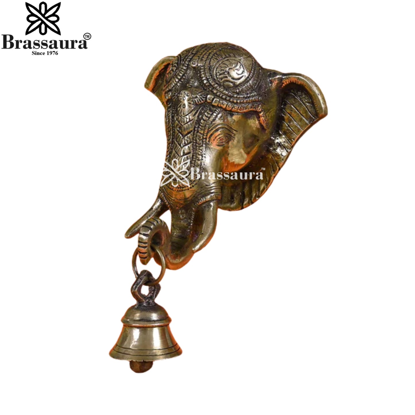 Brass Hanging Ganesha Bell Statue Weight 1.75 Kg & Height 8.5 Inch