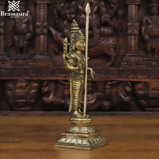 Brass Karthikiya Statue Weight 2.6 Kg And Height 11.5 Inch