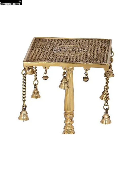 Brassaura™ Side Table with Bells – Height 14.96 inches | Weight 5.20 kgs