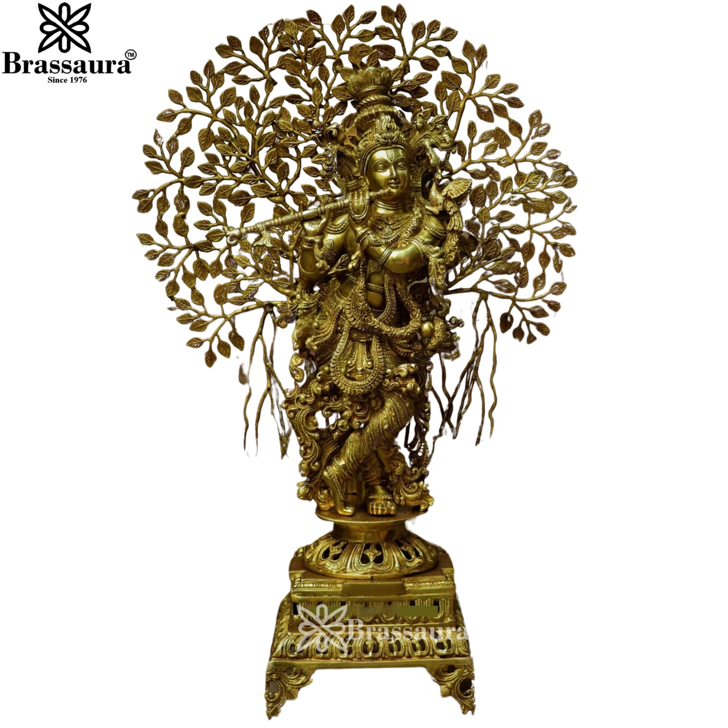 Brass Krishna Murti Weight 28.6 Kg And Height 35 Inch