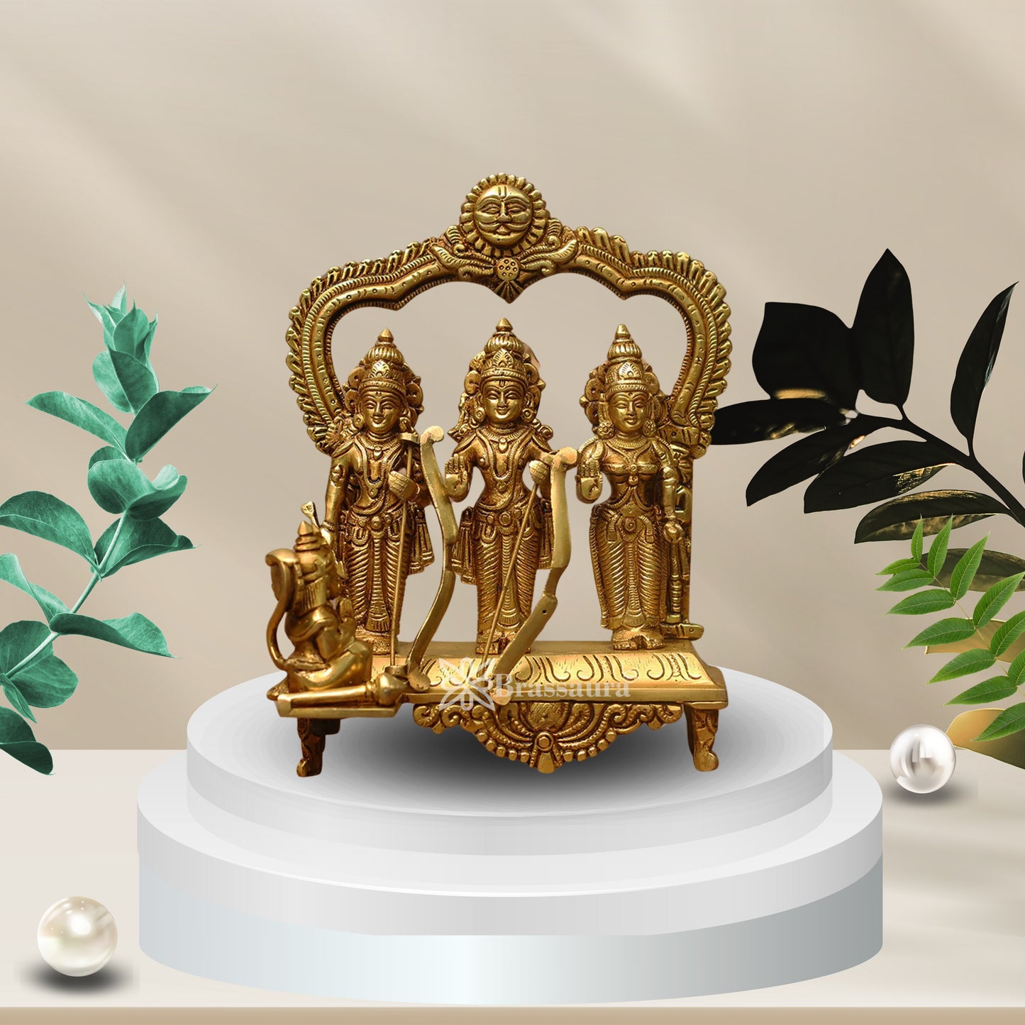 Brass Ram Darbar Statue Weight 5.5 Kg And Height 12 Inch