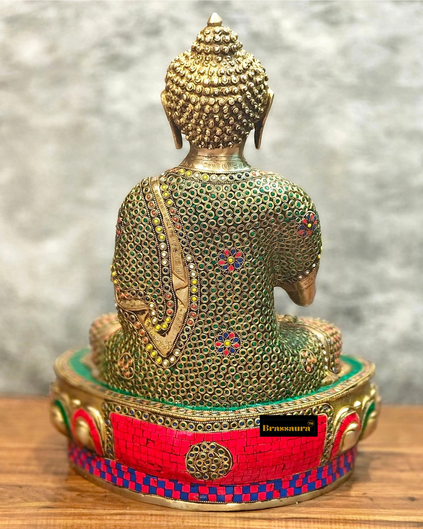 Brassaura™ Pure Brass Blessing Buddha Statue – Height 21.5 Inches & Weight 22 Kgs