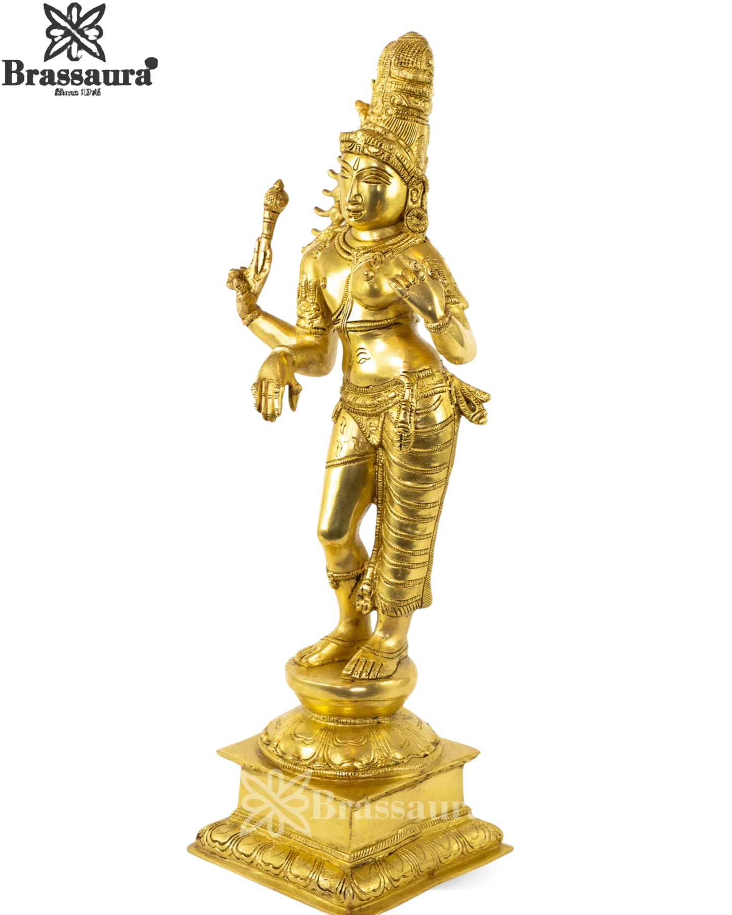 Brass Aardhnareshwar Statue Weight 8.1 Kg And Height 20.5 Inch