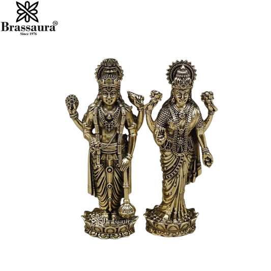Brass Super fine Vishnu Laxmi Statue Weight .288 Kg And Height 5 Inch