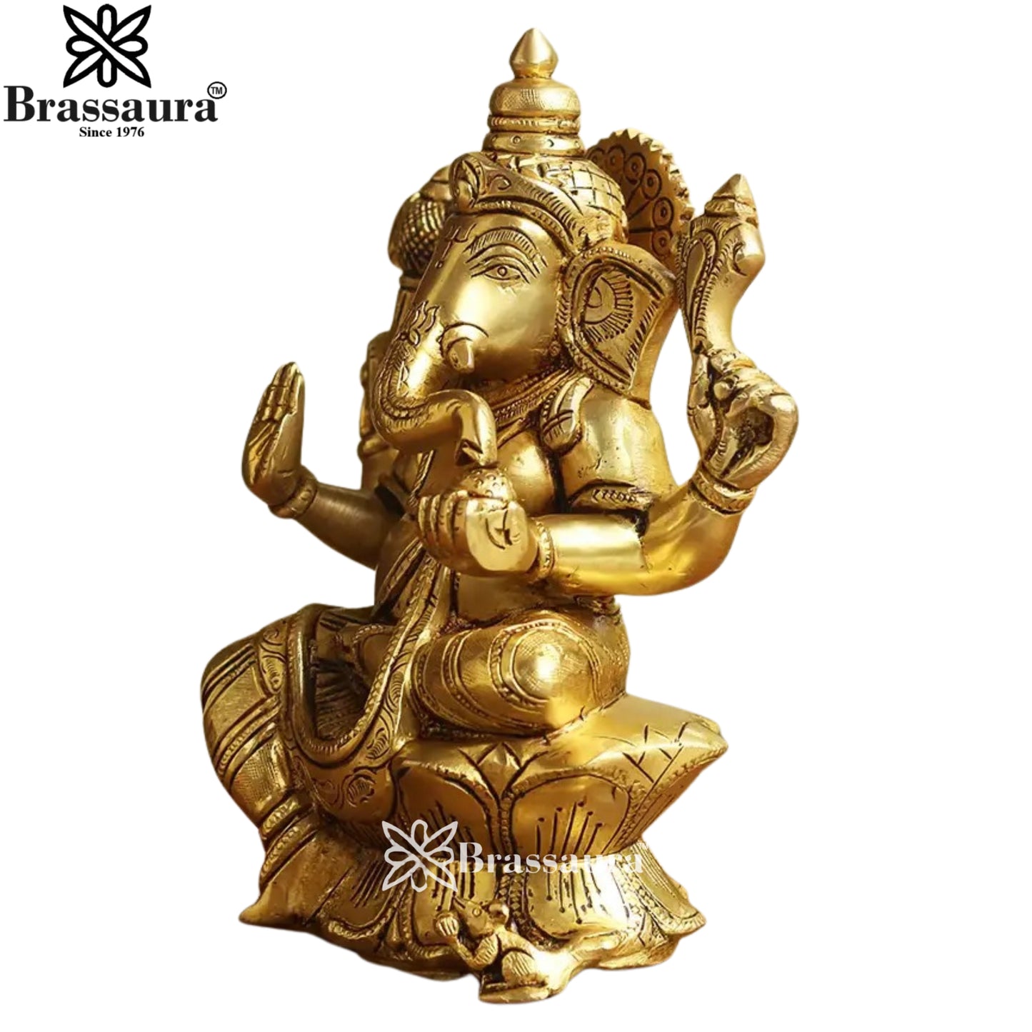 Brass Ganesha Statue Weight 2 Kg And Height 8 Inch