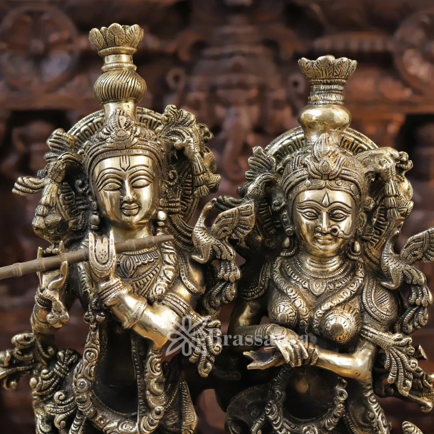 Brass Radha Krishna Murti Weight 18.4 Kg And Height 21 Inch