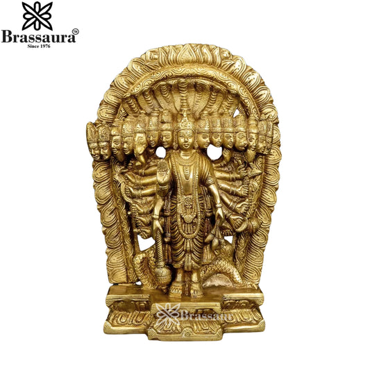Brass Vishvarupa Vishnu Statue Weight 9.5 Kg And Height 15 Inch