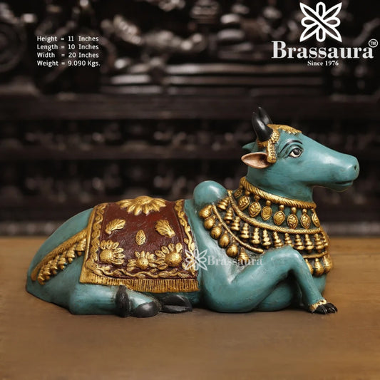 Brass Nandi For Home Décor And Gift Items Weight 9.09 kg Height 11 Inch