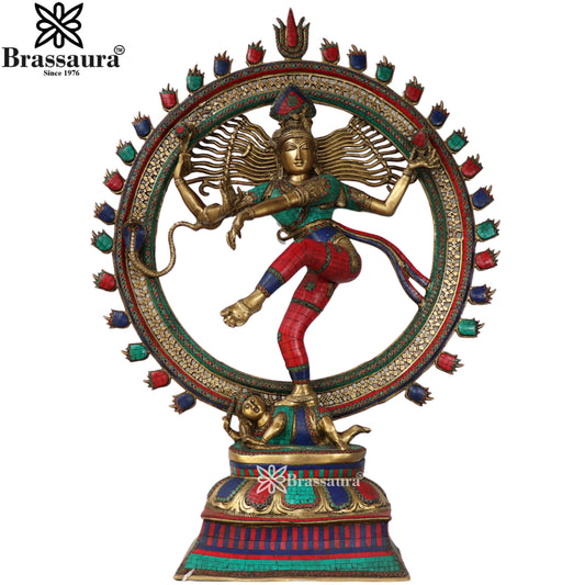 Brassaura™ Grand Brass Nataraja Statue | Antique Finish | Height 104.14 cm & Weight 40 Kgs