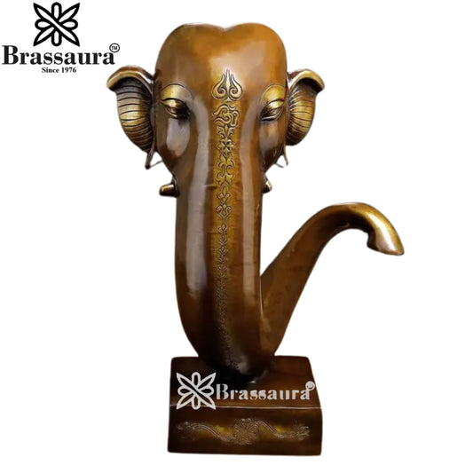 Brass Ganesha Statue Weight 12.17 Kg And Height 17 Inch