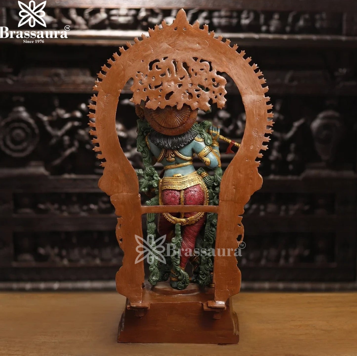 Brass Krishna Murti Weight 33.46 Kg And Height 32 Inch