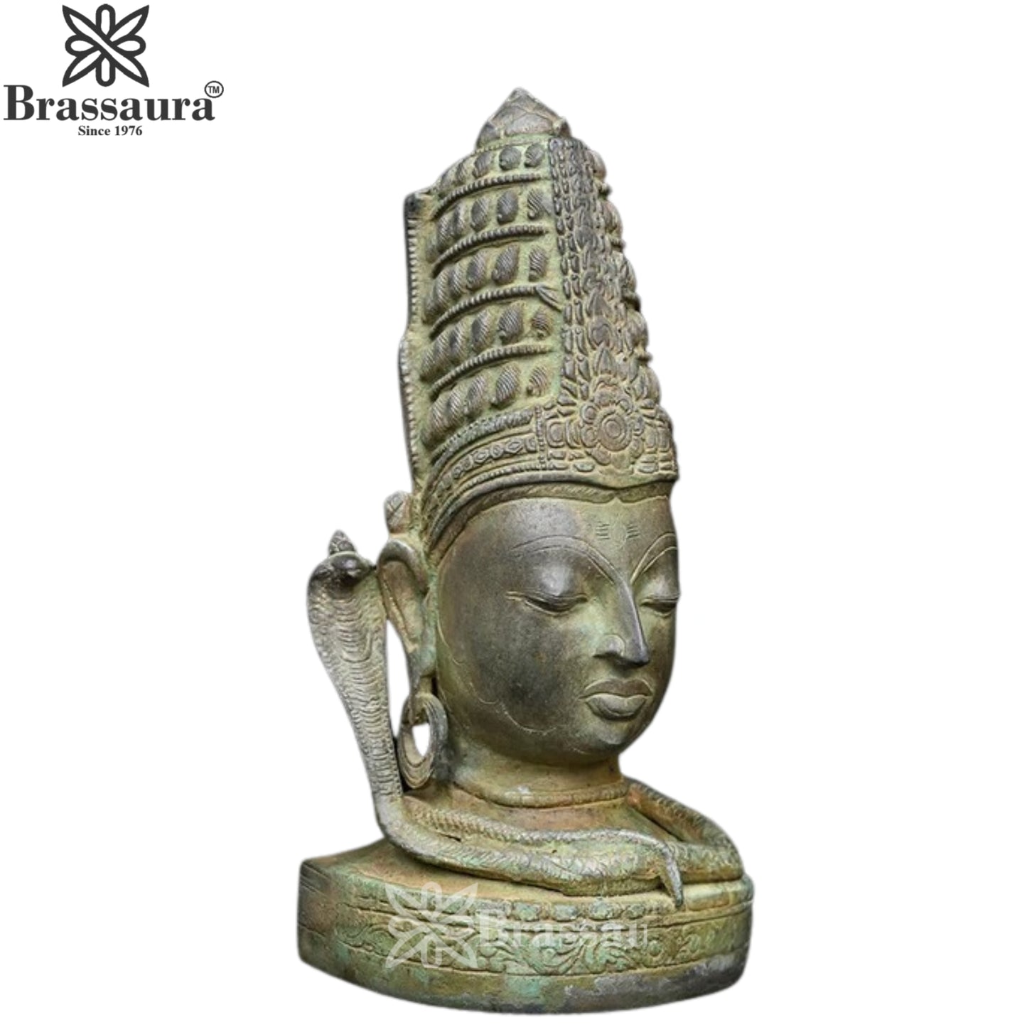 Brass Shiva Head Statue Weight 5.1 Kg And Height 11.9 Inch