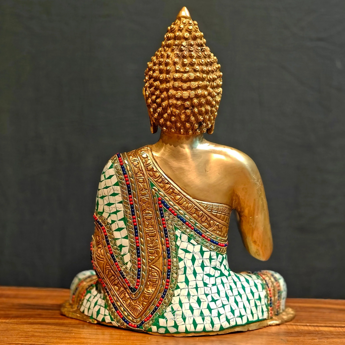 Brassaura™ Pure Brass Lord Buddha Statue in Aashirwaad Abhaya Mudra with Medicine Bowl – Height 17 Inches, Weight 11 Kgs