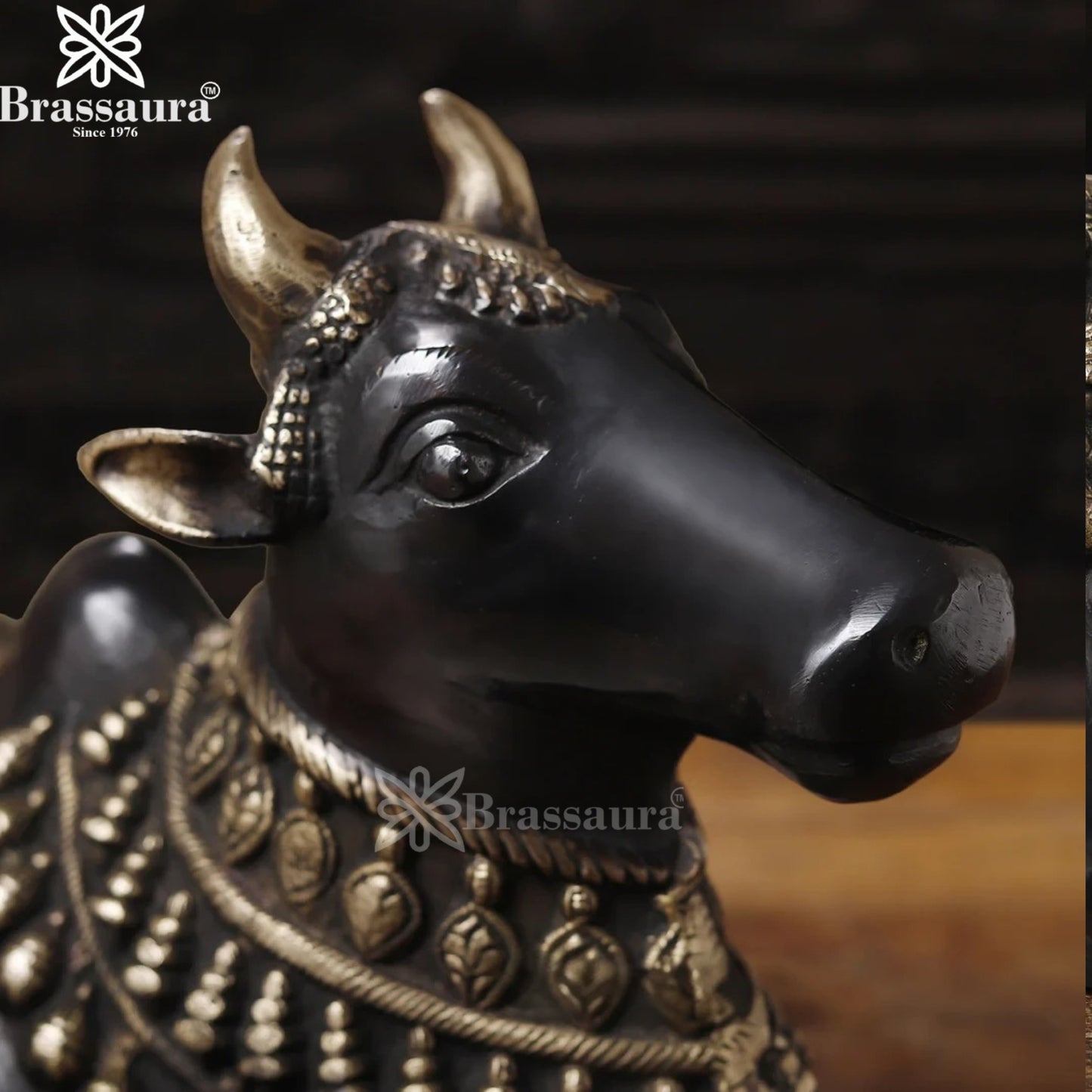 Brass Nandi Statue Weight 9.09 Kg And Height 11 Inch