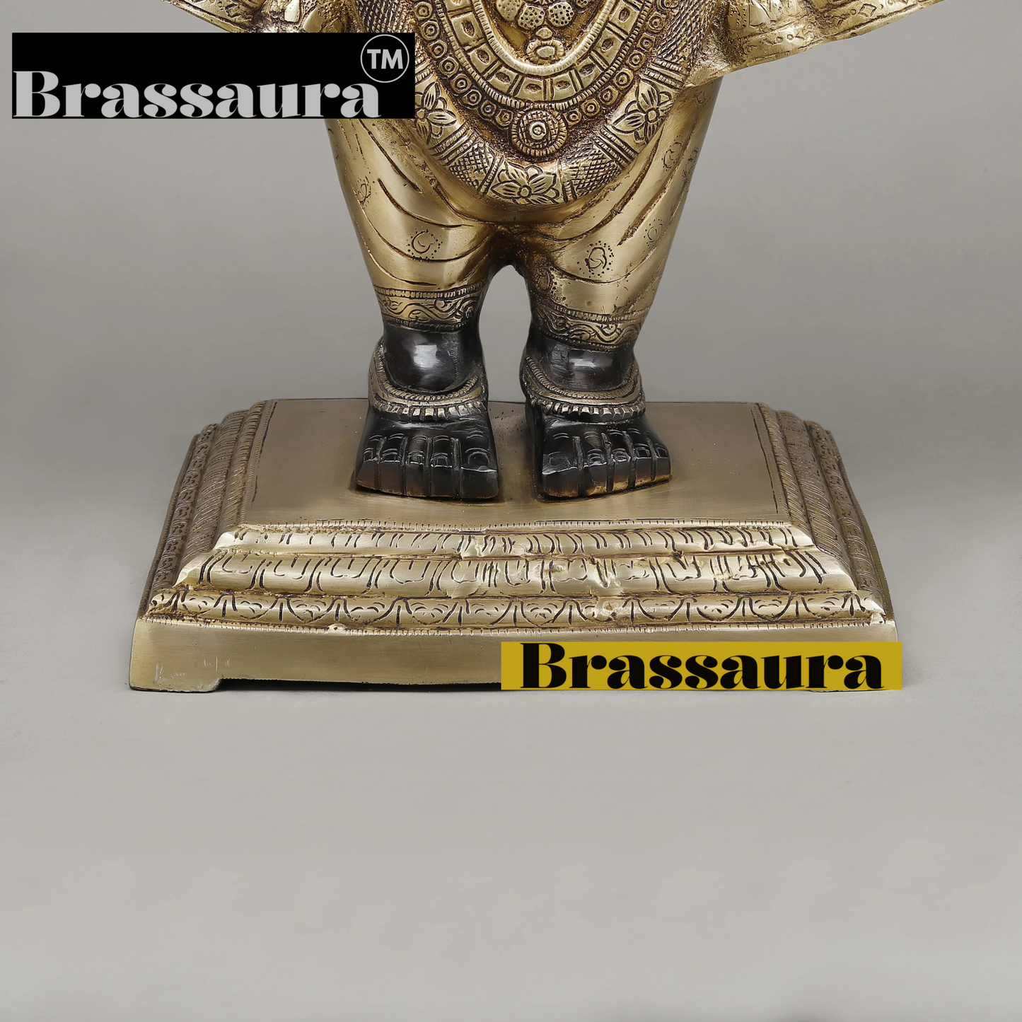 BrassAura™ Brass Krishna as Srinath – Golden & Black Patina Finish | Height 32 Inch | Weight 29.04 Kg