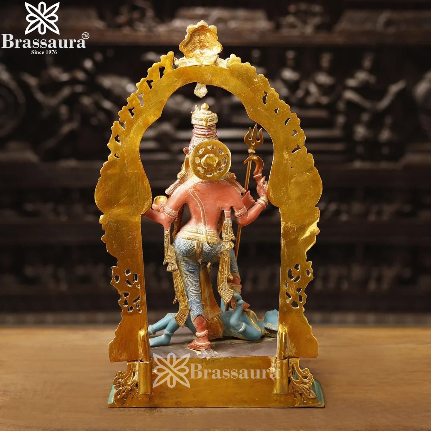 Brass Colored Kali Ma Statue Weight 15.86 Kg And Height 21.5 Inch