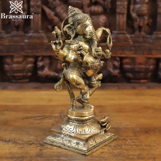 Brass Dancing Ganesha Weight 6 Kg & Height 14 Inch