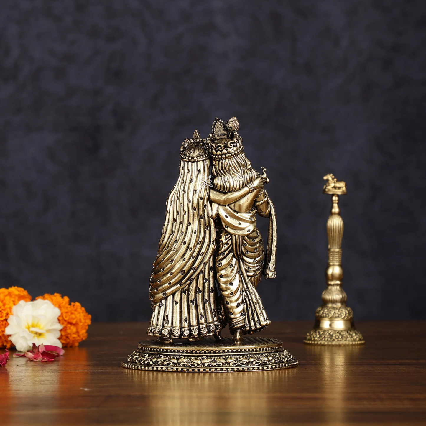 Brassaura™ Brass Radha Krishna Idol – Height 6 Inches & Weight 510 gms